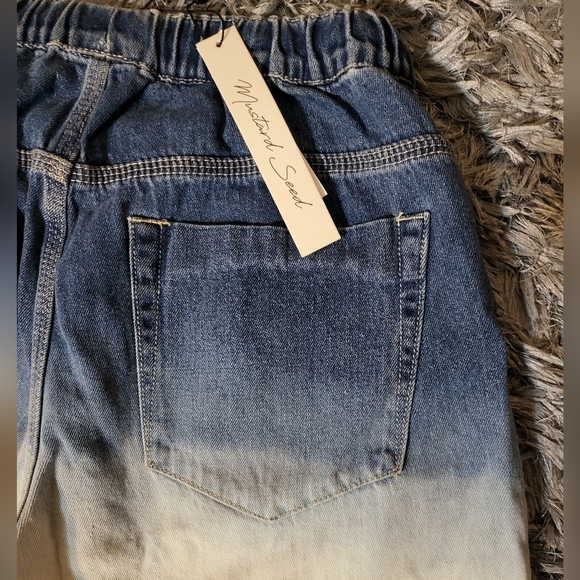 Mustard Seed Ombre Cropped Drawstring Jean in M - Picture 5 of 8